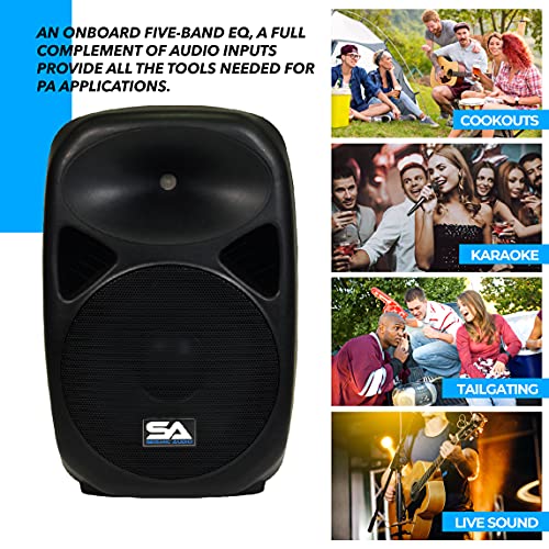 Seismic Audio - Rsg-12 - Powered 12" Pa Speaker Rechargeable With 2 Wireless Mics, Remote, Bluetooth, Easy Transport - Tailgate Karaoke Speaker #TOP4