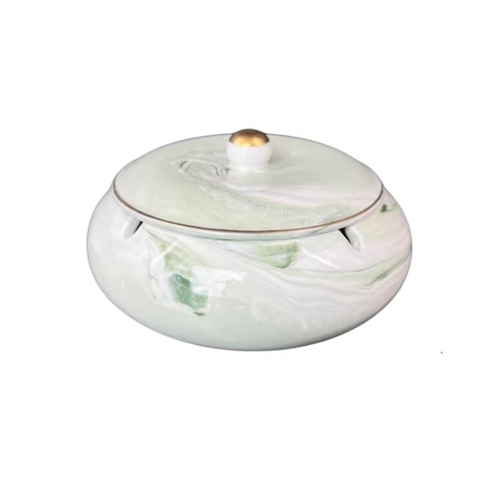 Zhaoj24-05 Cigar Ashtrays Marble Ceramic Home Hotel Office Large Covered Ashtray With Three Color Options(Green)