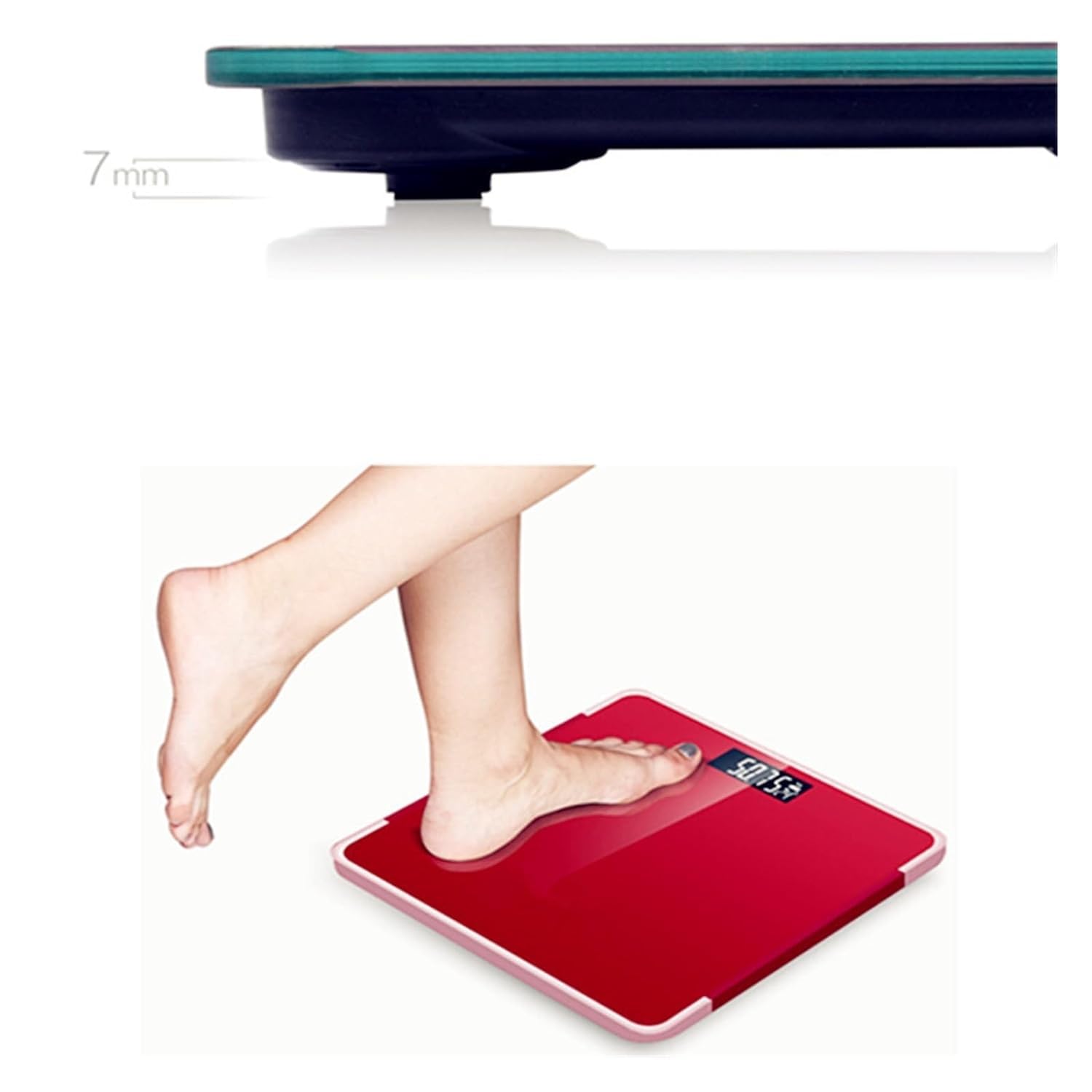 Balanza Báscula de baño con diseño de plataforma de vidrio templado, balanza Digital de alta precisión para personas, báscula corporal de 26x26CM Alta precisión