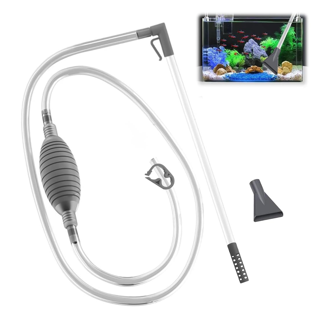 Siphon Cleaner for Aquarium, Aquarium Manual Reiniger for Rapid Water Changes and Cleaning Gravel, Bottom and Substrate in Fish Tank