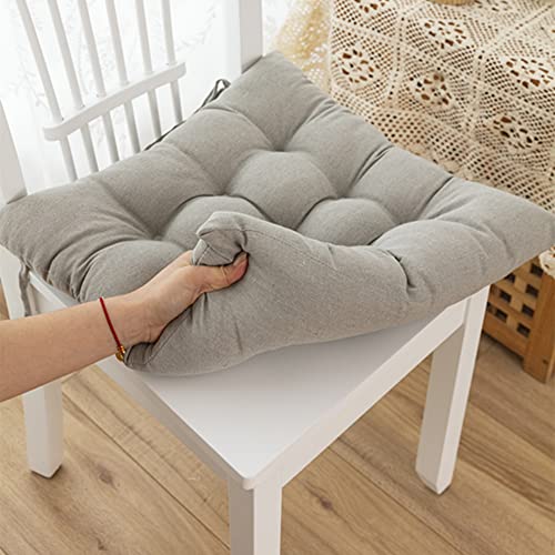 smallrun Cojines para Silla Jardines Cojín Silla Exterior Decorativo de Asiento cojin Cojines para sillas terraza con Correas de Sujeción (45X45-2PC, Gris)