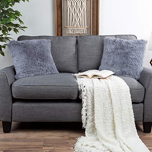 Coussin gris 45 cm Lavish Home oreiller de décoration salon lit - 5