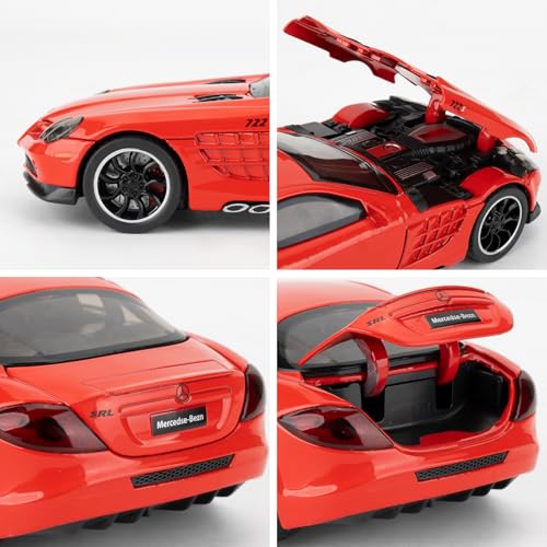 Auto de juguete a escala 1:32 con luz y sonido rojo miniatura 5