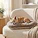 Ferplast Hundebett Katzenbett Huindekissen Relax Microfleece 45/2 Wattiertes Weiches Microfleece Waschbar Taupe