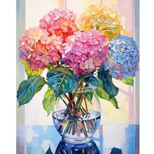 Kits de pintura de diamante de hortensias para adultos, kit de arte de diamantes para adultos, pintura de diamantes 5D, pintura de diamantes de taladro completo, arte y manualidades de gema de flores,