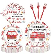 One Happy Camper 1st Birthday Decorations - 96PCS Plates & Napkins Set