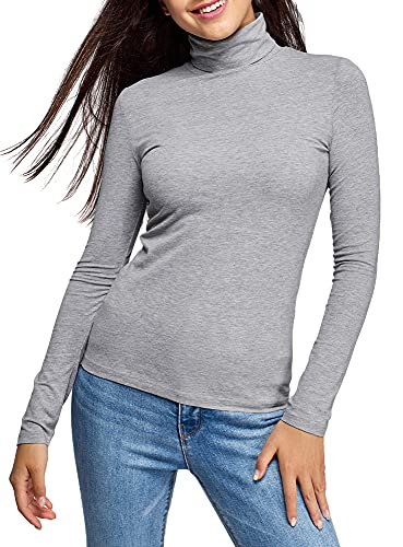oodji Ultra Damen Rollkragenpullover Basic, Grau, DE 38 / EU 40 / M