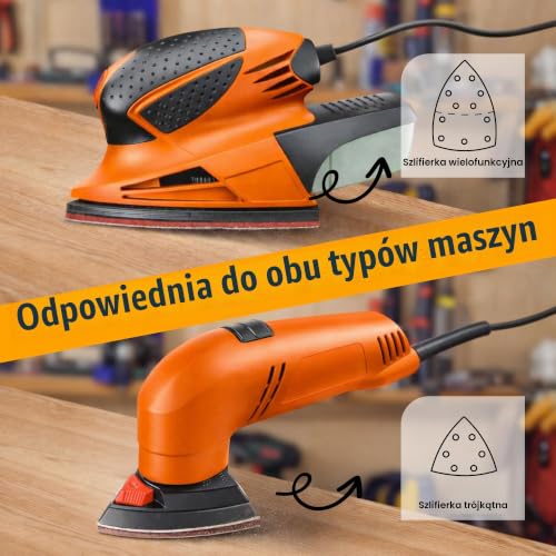 105 sztuk papieru ściernego szlifierki trójkątne 105 mm x 152 mm, 11 otworów papier ścierny delta zestaw : 15*P40, 15*P60, 15*P80, 15*P120, 15*P180, 15*P240 15*P400 do Delta & Szlifierier