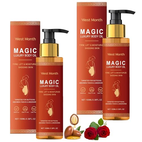 2 Pcs Aceite De Cuerpo Para Piel Firme Aceite Corporal Hidratante Natural De Lujo Mágico Magic Body Oil Reduce Las Arrugas y Mejora La Elasticidad, Previene Estrías y Revitaliza La Piel