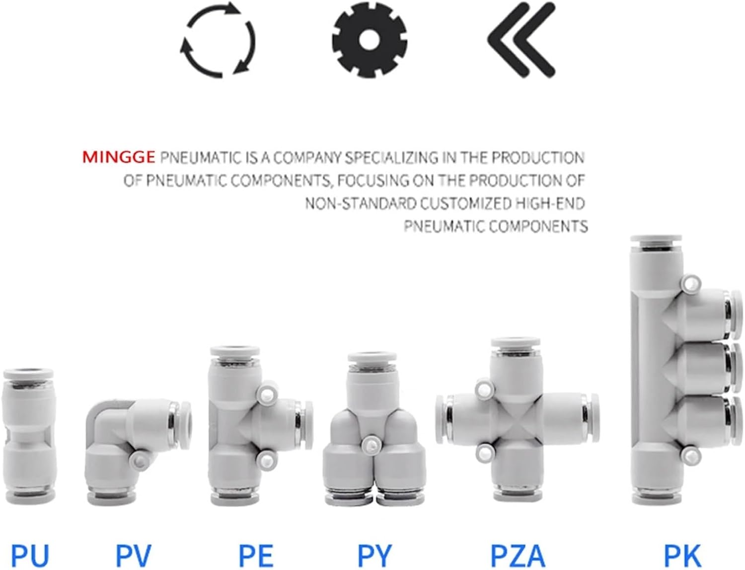 PU PV PE PY PZA PK PM SA HVFF Pneumatic Quick Coupling White Coupling Hose Trachea 10mm Air Compressor Quick Coupling(PV)