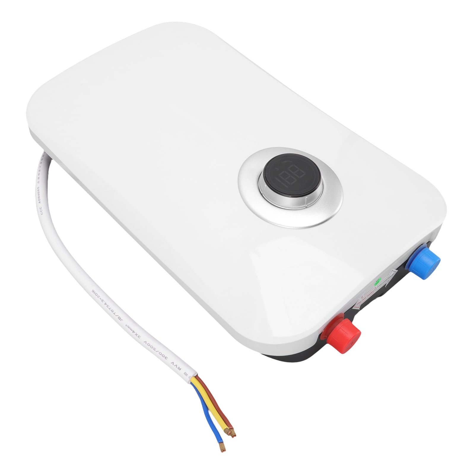 Fdit Scaldacqua Elettrico Istantaneo, Riscaldatore D Acqua Senza Serbatoio | Riscaldamento in Acciaio Inox, IPX4, Termostato 30-55°C, Ideale in Salone o