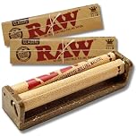 Cigarette Rolling Machine UK - Tobacco Rolling Machine with 2 Packs of Raw King Size Papers Cigarette Roller for Roll Ups, Easy Plastic Rollie Fag Maker