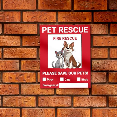 Image of Pack 9 Pcs Pet Rescue Emergency Sticker for Cars Vehicles Trucks Indoor Outdoor Window Warning Signs Bumper Stickers Removable Waterproof Vinyl Decals Car Exterior Accessories