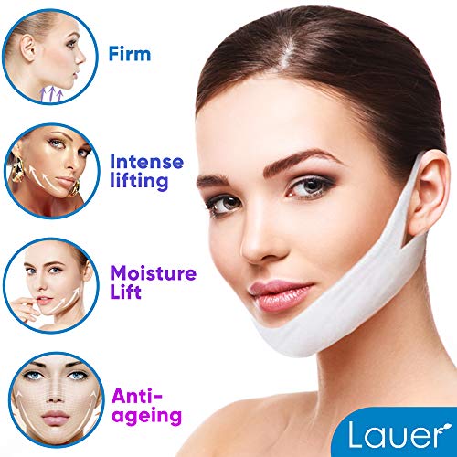 10 MASKS V Shaped Slimming Face Mask Double Chin Reducer V Line Lifting Mask Neck Lift Tape Face Slimmer Patch For Firming and Tightening Skin - Thumbnail 4
