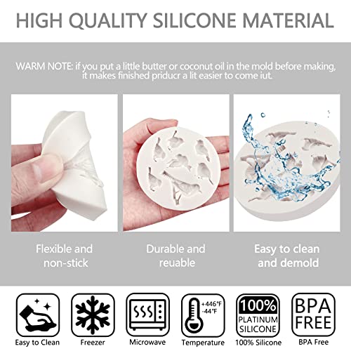 Bird Fondant Molds For Cake Decorating, Sparrow Chocolate Candy Silicone Mold Set Of 2, Diy Cupcake Topper Mousse Biscuit Butter, Clay Resin Plaster Home Decor Mold #TOP4