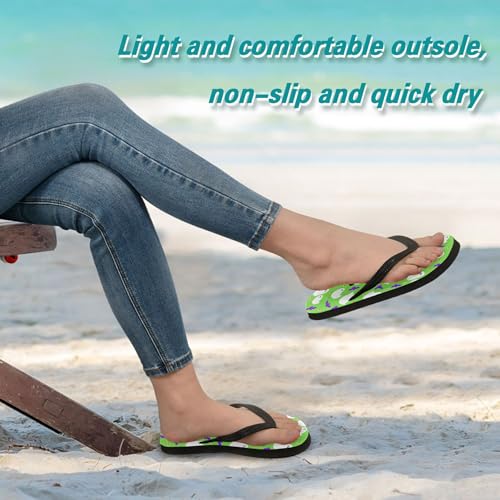 Burbuja Boo Bats on Green Flip Flops for Women Men, Soft Thong Sandals Rubber Slippers for Pool Beach Essentials4