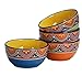 Bico Tunisian Cereal Bowls Set of 4, 26 oz Deep Ceramic Soup Bowls for Cereal, Salad, Noodles, Kitchen, Microwave and Dishwasher Safe, Gift for Housewarming and Thanksgiving