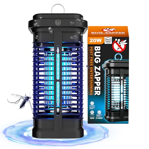 buzzkick - Eliminador de insectos para interiores y exteriores, impermeable, eléctrico, eficaz 4200 V, mata moscas para exteriores, patio, porche, patio trasero, jardín