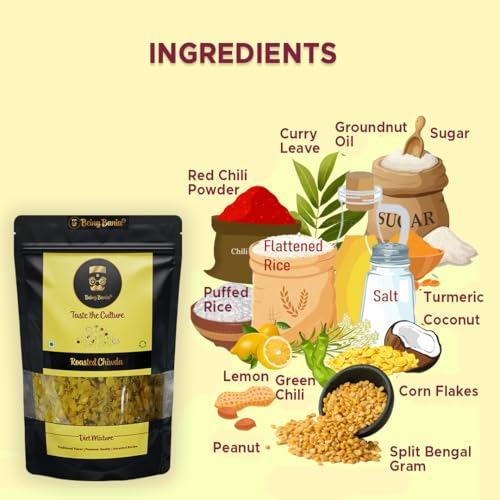 Image of Being Bania Roasted Chiwda, 300gms | Lite Chidwa | Chivda | Diet Mixture | Famous Indian Snack | Special Namkeen | No preservatives | All natural and Fresh snack