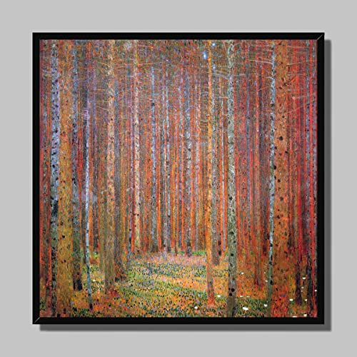 Pintura Tannenwald 1 Gustav Klimt cuadro enmarcado 30x30 cm negro