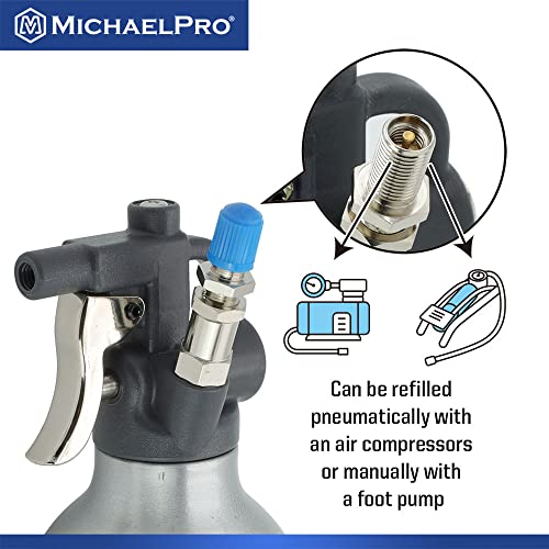 Image of MichaelPro MP019001 21oz Heavy Duty Aluminum Fluid Spray Can | Max 140psi Working Pressure | High Pressure Refillable Air Sprayer