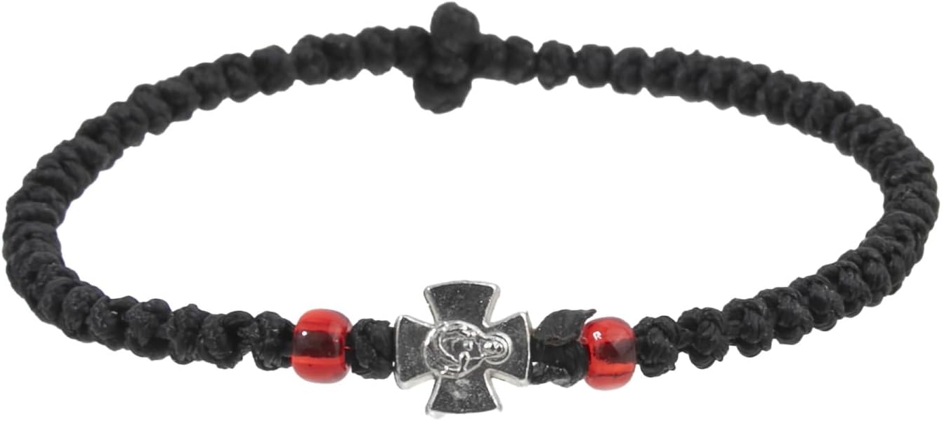 Crucifix Braided Rope and Alloy for Comfortable Fit Religious Symbol Everyday Wear Crucifix Charm