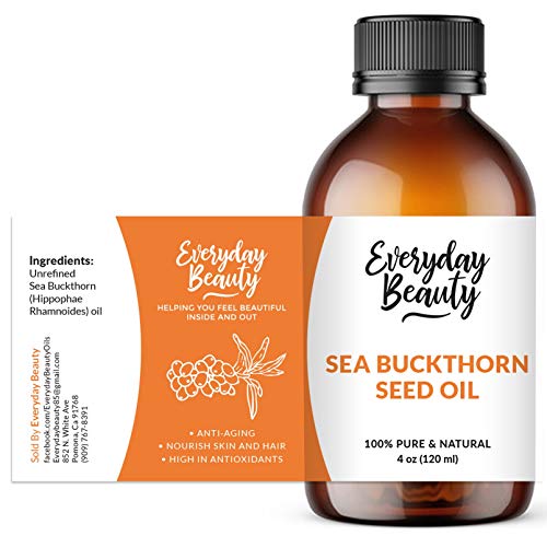 Sea Buckthorn Oil - 100% Pure & All Natural, Cold Pressed and Extra Virgin Unrefined Premium Grade Moisturizing Oil For Face, Skin and Hair Large 4oz Bottle Sea Buckthorn Oil - 100% Pure & All Natural, Cold Pressed and Extra Virgin Unrefined Premium Grade Moisturizing Oil For Face, Skin and Hair Large 4oz Bottle