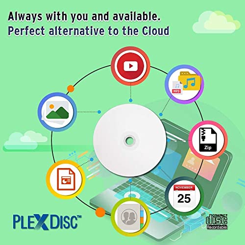 Plexdisc 631-205-BX Cd-R 700Mb 52X White Inkjet Hub Printable Recordable Blank Discs thumb #6