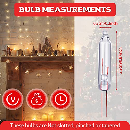 Mudder B07YFBR3BZ 100 Pieces Mini Christmas 2.5 Volt Replacement Light Bulbs thumb #1