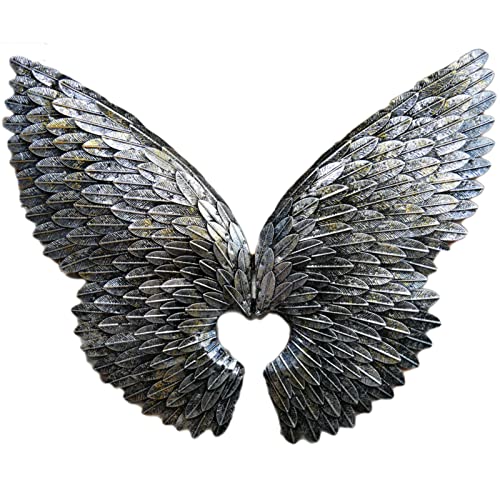 Darthome Silver Angel Wings Wall Art Metal Extra Large Indus