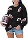 MOUSYA Womens Sequin Football Sweatshirt Game Day Long Sleeve Shirt Sunday Funday Pullover Casual Crewneck Tops Black