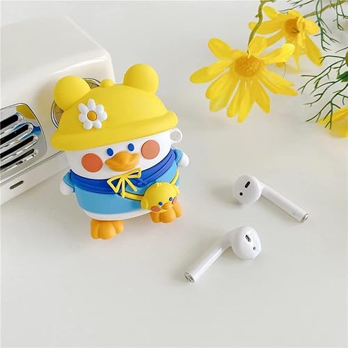 Miniatura 7 de LALAPOPO Funda para AirPods, diseño divertido y encantador de dibujos animados en forma de pato, fundas de moda para niños, niñas, niños y