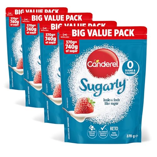 Canderel Sugarly Sweetener 370g x4 Pack Zero Calorie Keto Friendly Sugar Alternative