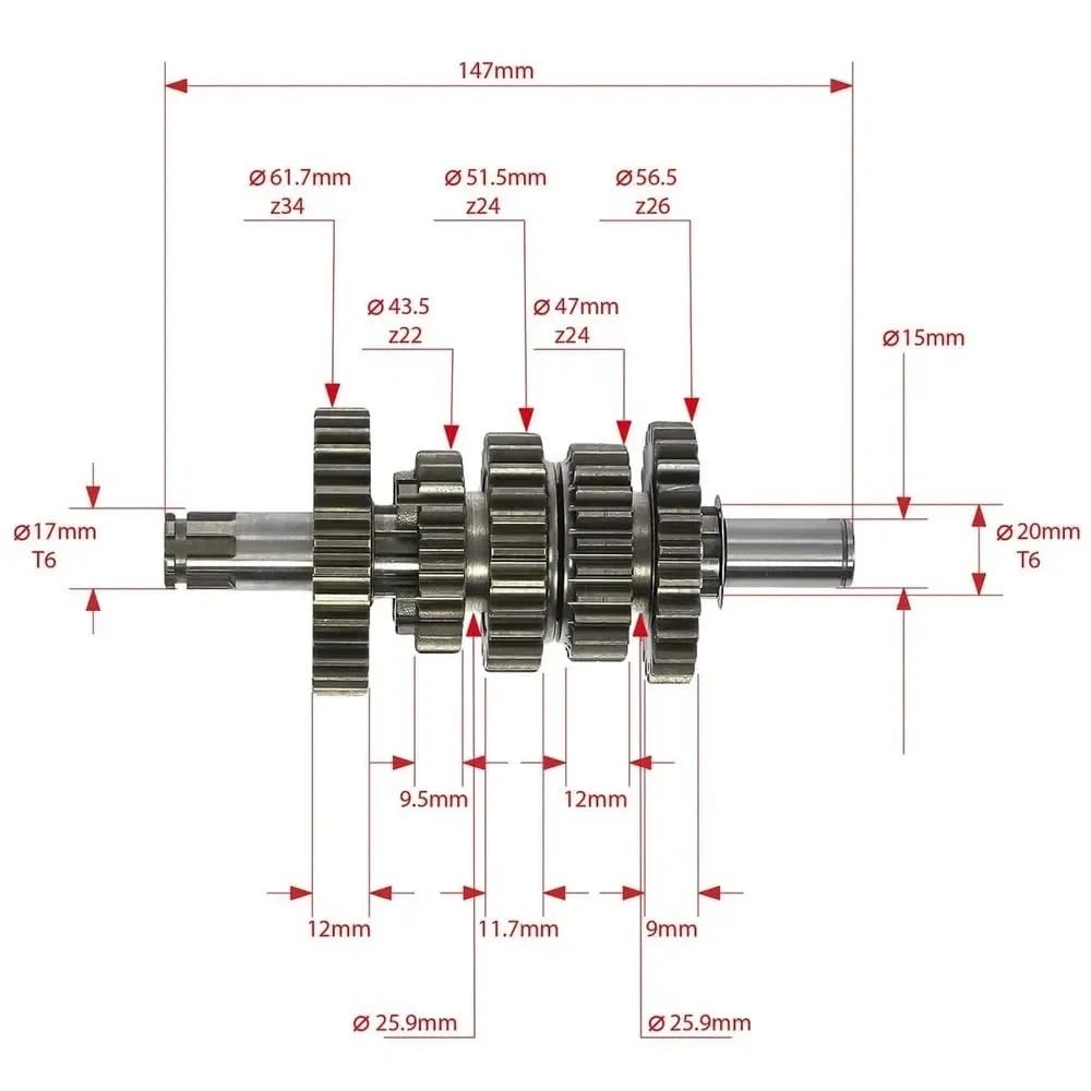 Amazon.com: Mototcycle ZS190 Z190 W190 Transmission Gear Box Main