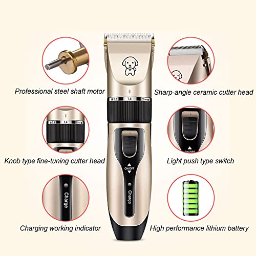 Duotar Empurrador Elétrico Para Cães,Dog Clippers Dog Pusher Elétrico Low Noise Pet Trimmer Recarreg