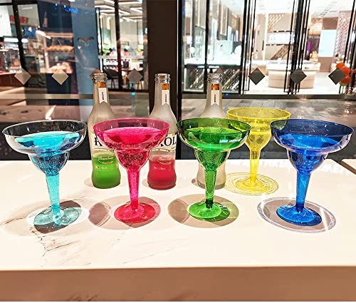 48 Pack Plastic Margarita Glasses Cups - 12 Oz Disposable Party Cups With 6 Spare Cups Colorful Large Neon Cocktail Cups Set Party Decoration Fun Party Supplies For Wedding, Birthday, Christmas Etc #TOP3