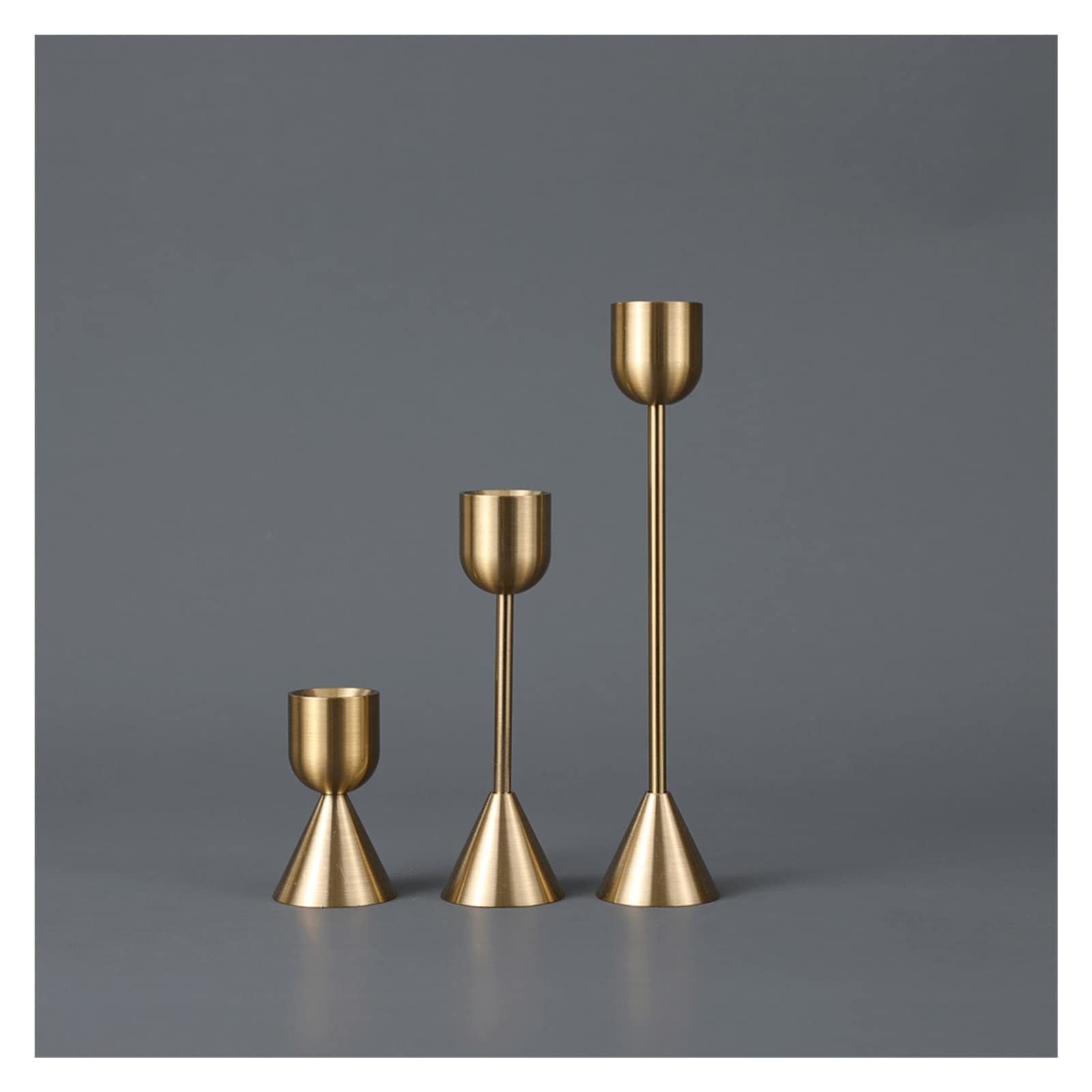 HTTGDGDH Aluminum Art Candle Holder Ornaments Household Metal Base Golden Props Table,
