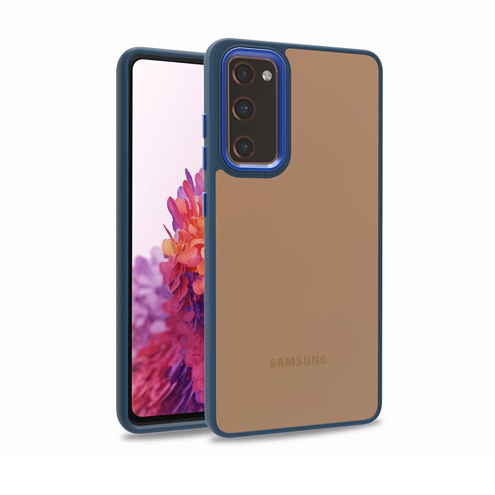 Zore Galaxy ile uyumlu S20 FE Kılıf Zore Flora Kapak Mavi