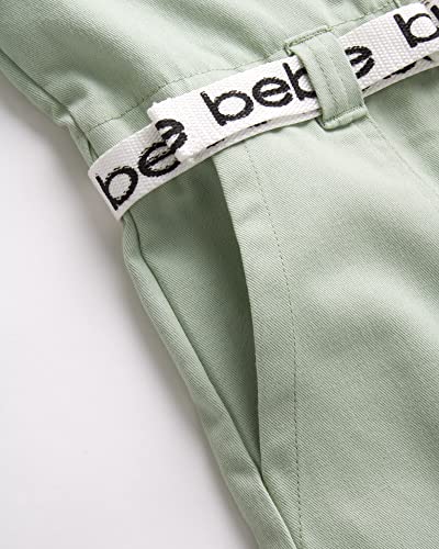 Bebe Girls' Shirt Dress - Lightweight Ruffle Cap Sleeve Button Down Woven Sundress (4-16), Size 7-8, Frost Green #TOP3