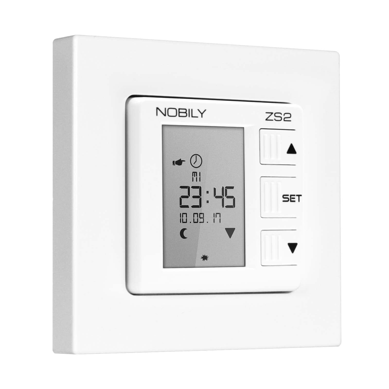 NOBILY Profi-Set Rollladenmotor P5 30Nm mit elektronischer Endabschaltung inkl. NOBILY Rollladen Zeitschaltuhr ZS2 ultraweiß