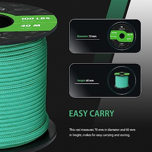 Abma Cord Paracord 100 lbs 2mm 100% Nylon 30M - Mint, Solid-mint, 30 Meters - Image 2