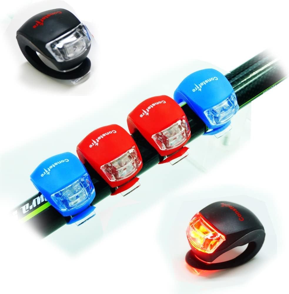 Bike Front and Back Rear Light Silicone Bike Tail Light Rear Bicycle Light Set - Bicycle Rear Light Cycling Night Essential LED Safety Light Lamp Bright Warning Flash MTB Truck Car LED Warning Light