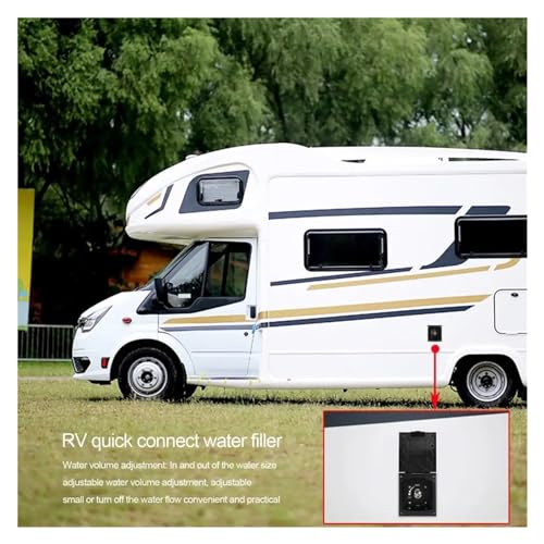 Douche extérieure pour caravane et camping-car avec valve réglable blanche