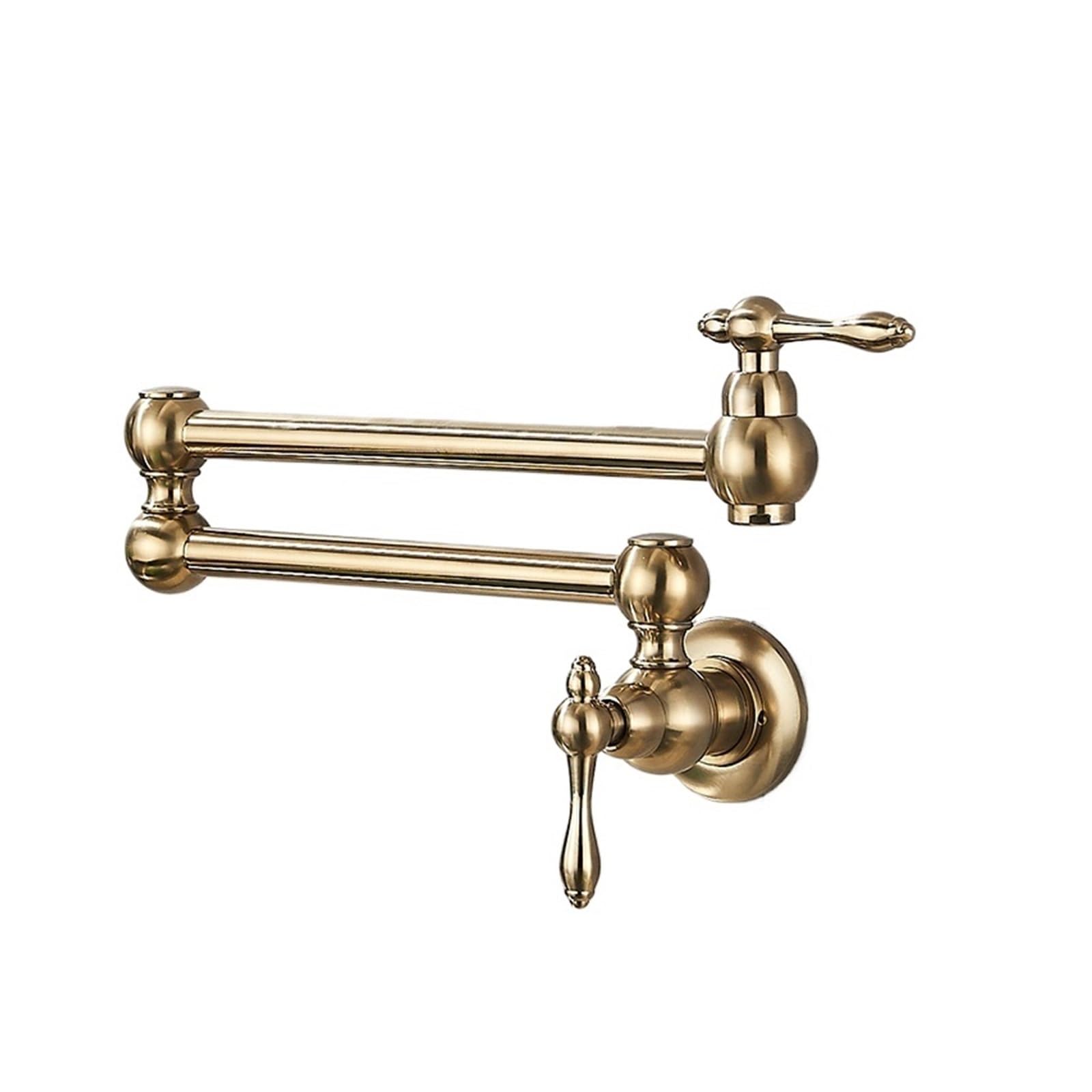 ZYCHSJXA Brushed Gold Foldable Pot Filler Tap Wall Mounted Kitchen Faucet Single Cold Water Rotate Folding Spout For Kitchen(Brushed Nickel)