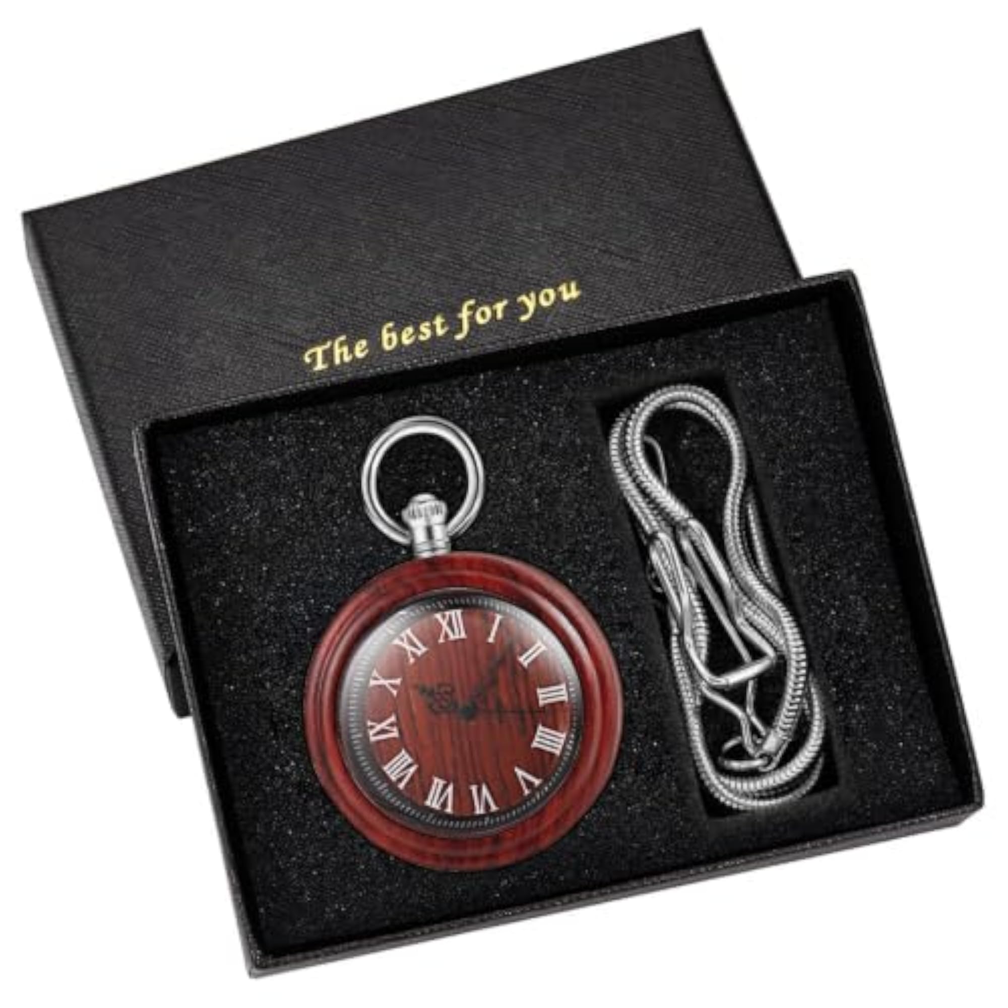Customized Wooden Pocket Watch, Handmade Bamboo Analog Quartz