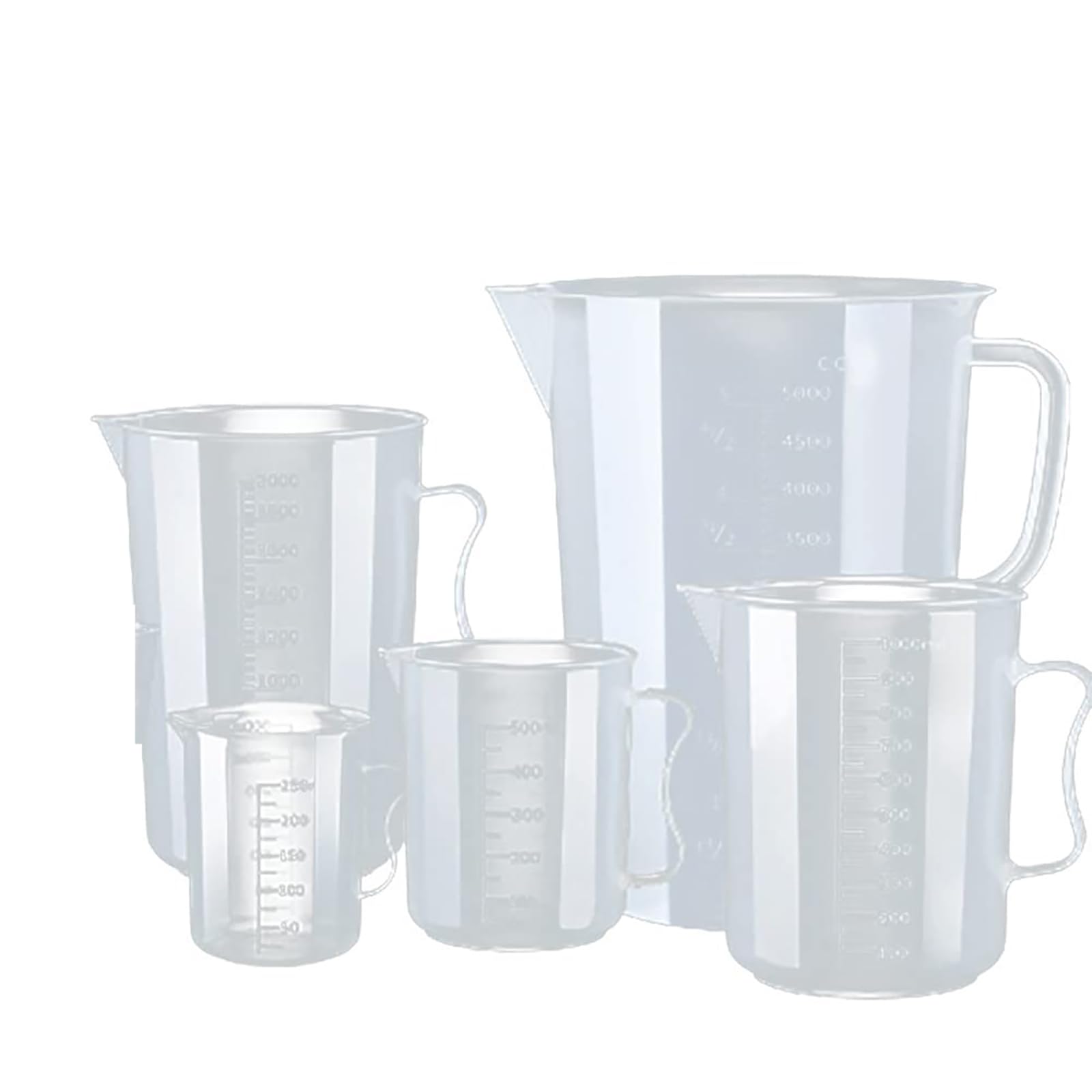 Misurini per Liquidi (250-5000 Ml), con Manico, Forte Flessibilità/Non Facile da Rompere, Misurazioni Accurate/Scala Chiara, per La Misurazione,5000ml