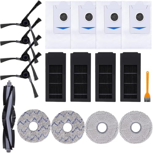 Image of Replacement Parts for ECOVACS DEEBOT X2 Omni / X2 / X2 Pro Robot Vacuum - Spare Accessories Kit - Include 1 Main Brush 4 Side Brushes 4 Filter 4 Mop Pads 4 Dust bag 1 Brush
