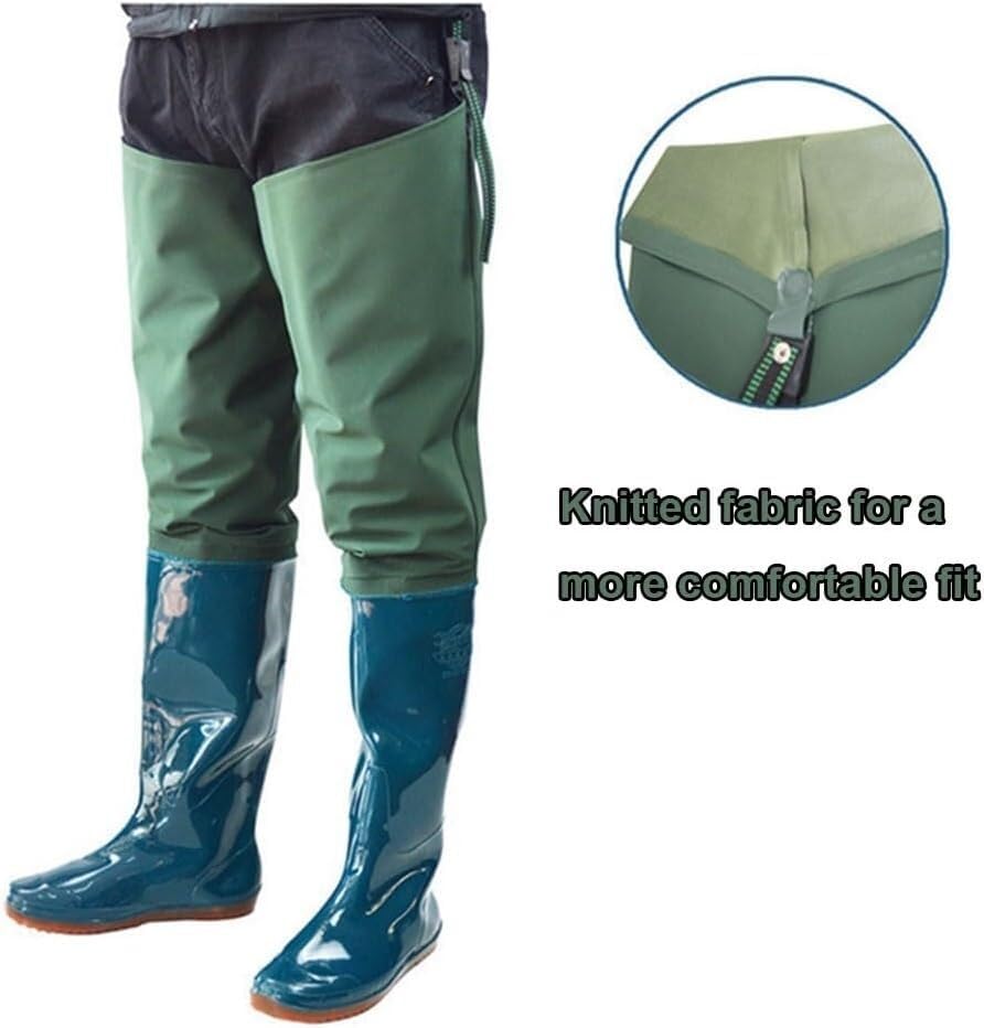 Botas de pesca de PVC de 80cm impermeables con hebilla para vadear 3
