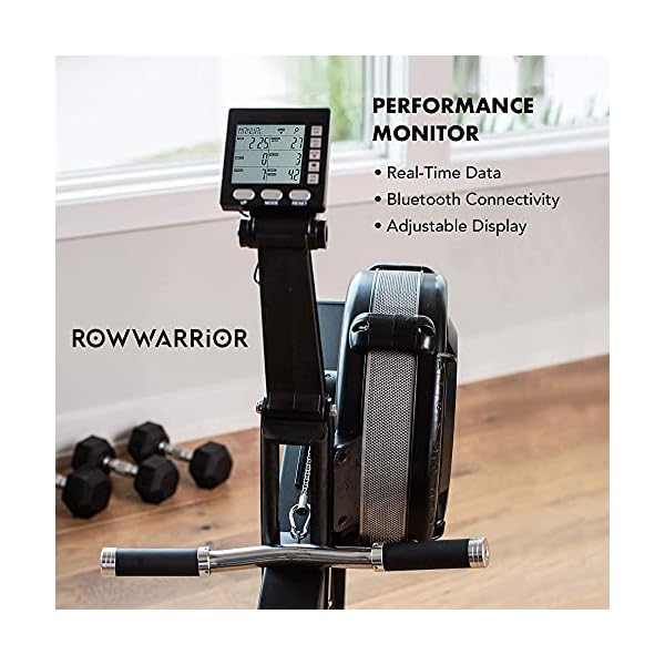 Row Warrior Air Rowing Machine | Foldable Gym-Quality Row Machine | 10- Damper Levels Cardio Machine for Full-Body Workout | Rowing Machine for Home Use with LED-Monitor | Rower Machine for Home Gym