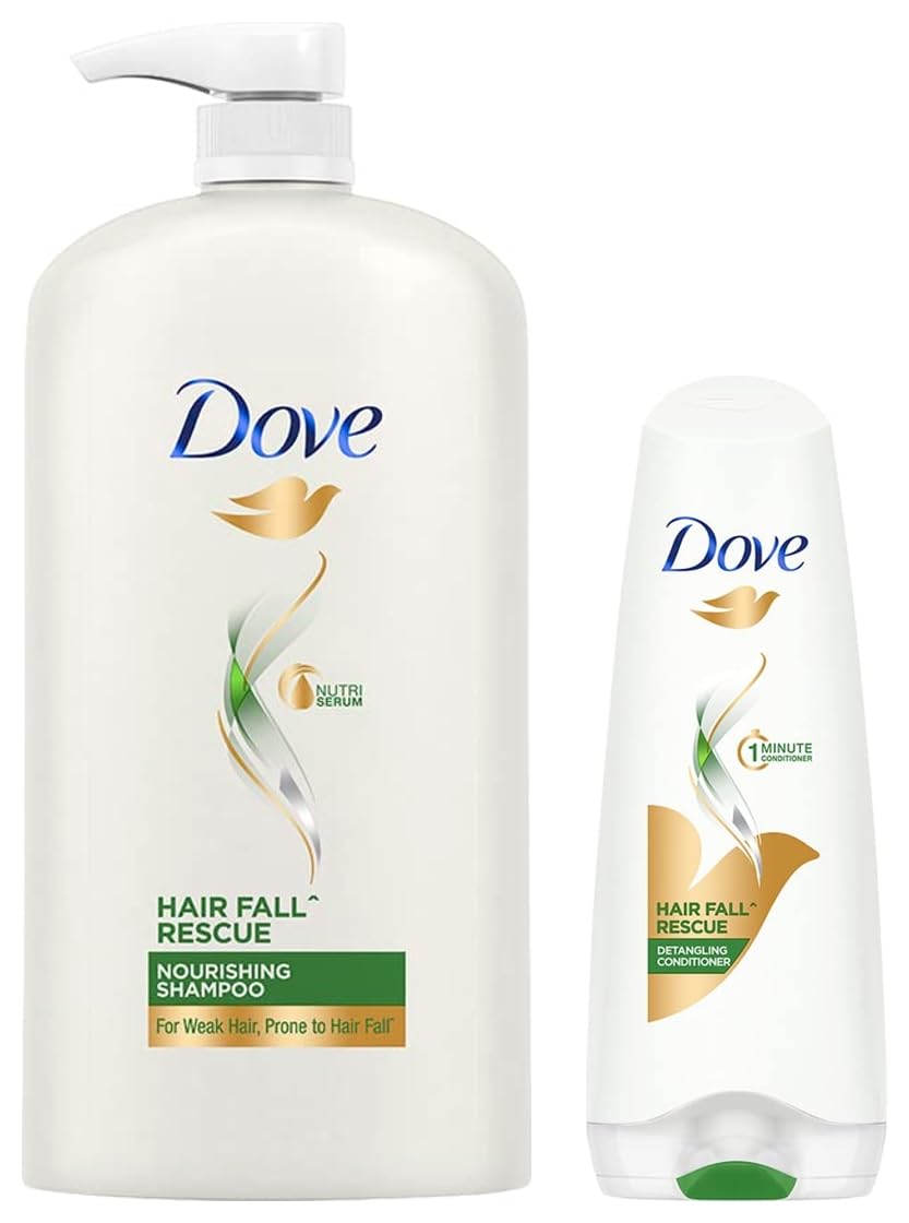 Dove Hair Fall Rescue Shampoo, 1L & Hair Fall Rescue Conditioner, 180ml-image-44
